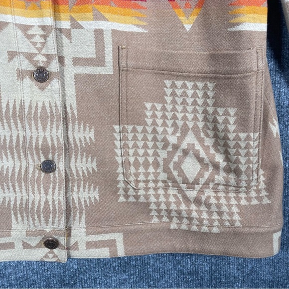 Pendleton Jacquard Barn Jacket Women’s XL 100% Wool Shacket Aztec Yellowstone - Picture 6 of 14